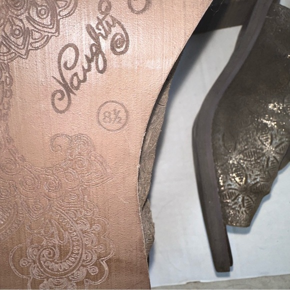 Naughty Monkey Bronze Nyxx Leather Cut-out Open Toe Mules - Picture 7 of 11